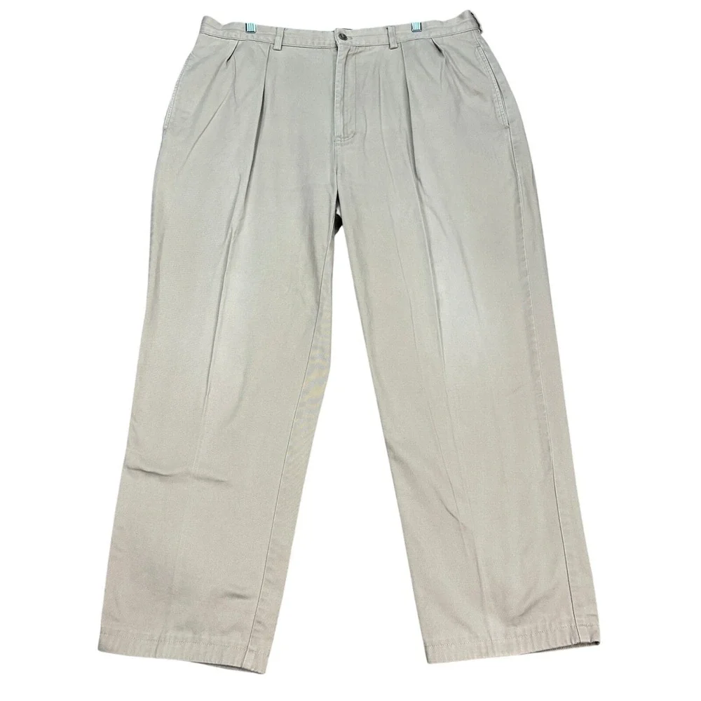Polo Golf Ralph Lauren Pants Mens 39x29 Beige‎ Straight Leg Pleated Flap Pocket